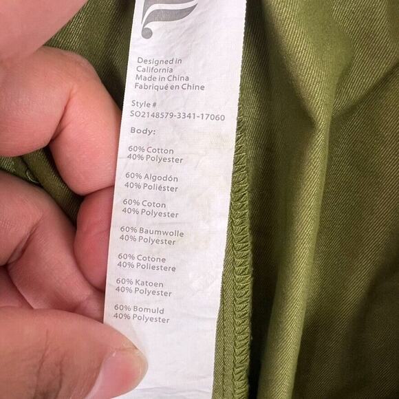 Fabletics Camden Cargo Shorts XL Olive Green Pull On Hiking Canvas - Picture 8 of 8